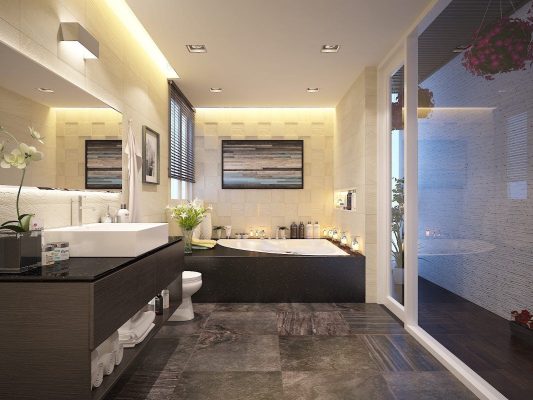 cách bố trí phòng tắm