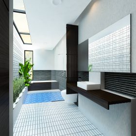phòng tắm dài nhỏ hẹp