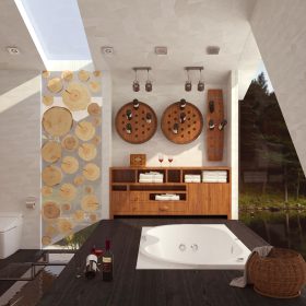 phòng tắm gỗ đẹp