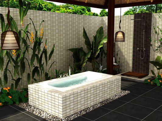 phòng tắm ngoài trời
